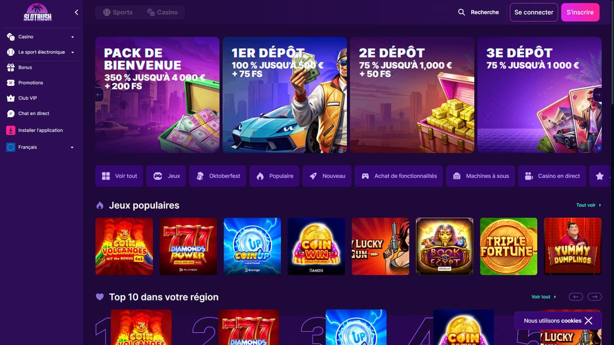SlotRush Casino Willkommensbonus